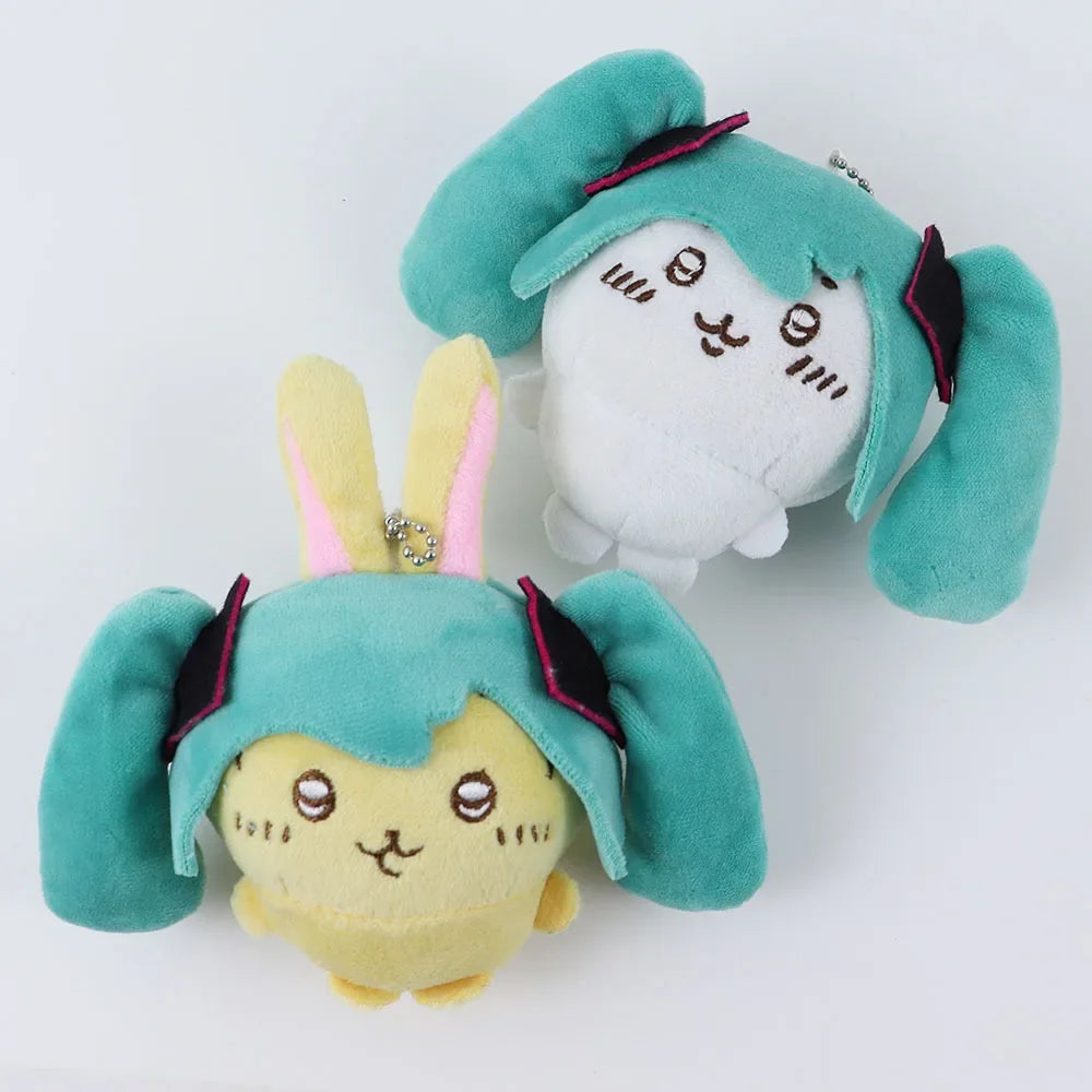 Cartoon Fit Hatsune & Chiikawa USAGI Plush Doll – Kawaii Bag Pendant Toy for Girls’ Holiday Gift