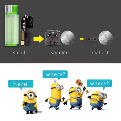 1080P HD Mini WiFi Camera Smallest Smart Home IP Cam with Night Vision Remote View Built-in Battery