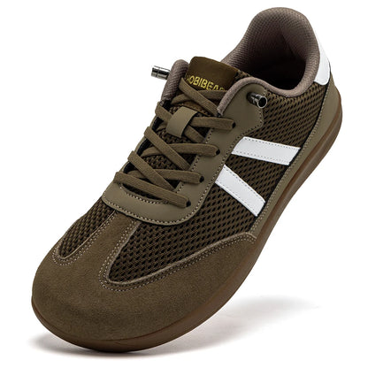 HOBIBEAR Unisex Wide-Width Mesh Sneakers - Adjustable Slip-On Retro Walking Shoes for Men and Women