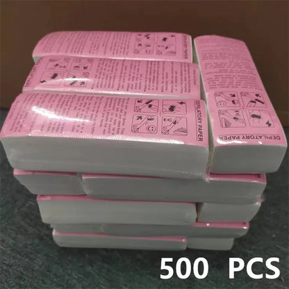 Nonwoven Hair Removal Wax Paper - 100/500/1000pcs Epilator Wax Strips for Body, Leg & Arm - High Quality