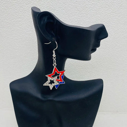 USA Flag Hat Wing Charms Earrings - Patriotic 4th of July Rainbow Flag Dangle Jewelry for Women & Girls