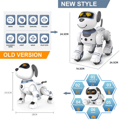 2-in-1 Intelligent Remote Control Robot Dog – Programmable Stunt & Voice Command Toy with Touch & Music for Kids