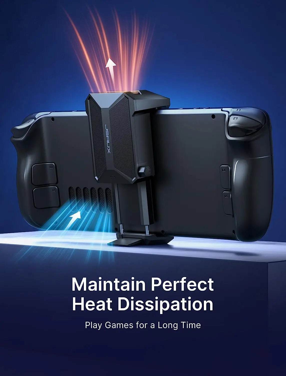 Steam Deck Upgraded Cooling Fan with Stand – High-Performance Cooler Accessory for Valve Steam Deck Heat Dissipation System