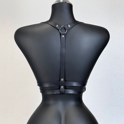 Women's PU Leather Waist Belt - Punk Gothic Chest Harness Harajuku Suspenders