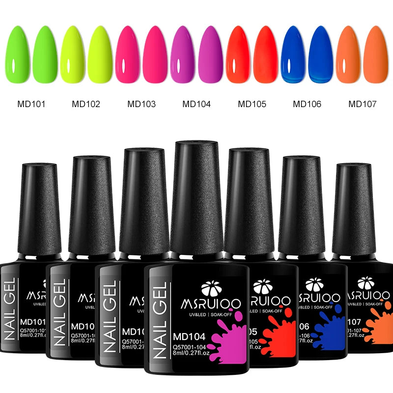 7pc Nail Gel Polish Set – DIY Nail Art Design, Soak Off UV Gel, Long-Lasting Manicure & Painting Gel Vernis Kits for Decoration