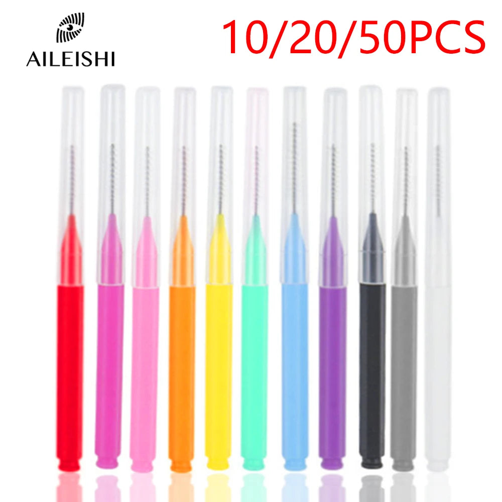 10/20/50PCS Mini Eyebrow & Lash Brushes – Disposable Bendable Brow Perm & Micro Eyelash Applicator Tools