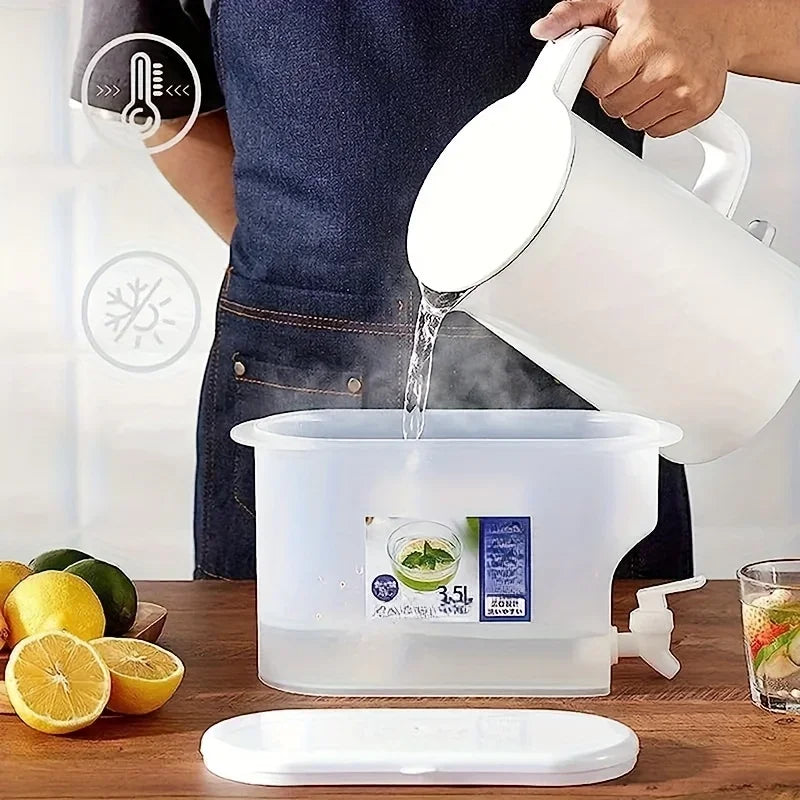 Large Capacity Refrigerator Drink Dispenser - Easy-Pour Spout Pitcher for Lemonade, Fruit Water & Beverages
