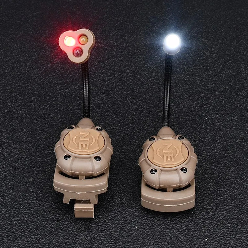 WADSN Tactical Airsoft Helmet Light – Princeton Tec MPLS 3 LED IR Red Dot Flashlight for Rifle & Weapon Lamp