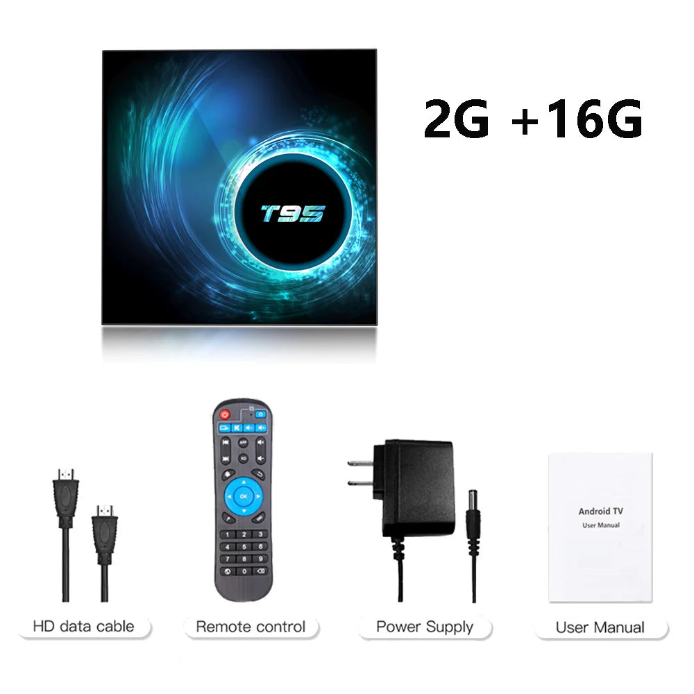 2024 T95 Plus Smart TV Box - Android 14, Allwinner H616, 4GB RAM, 64GB/128GB Storage, Dual WiFi, HD 6K Media Player