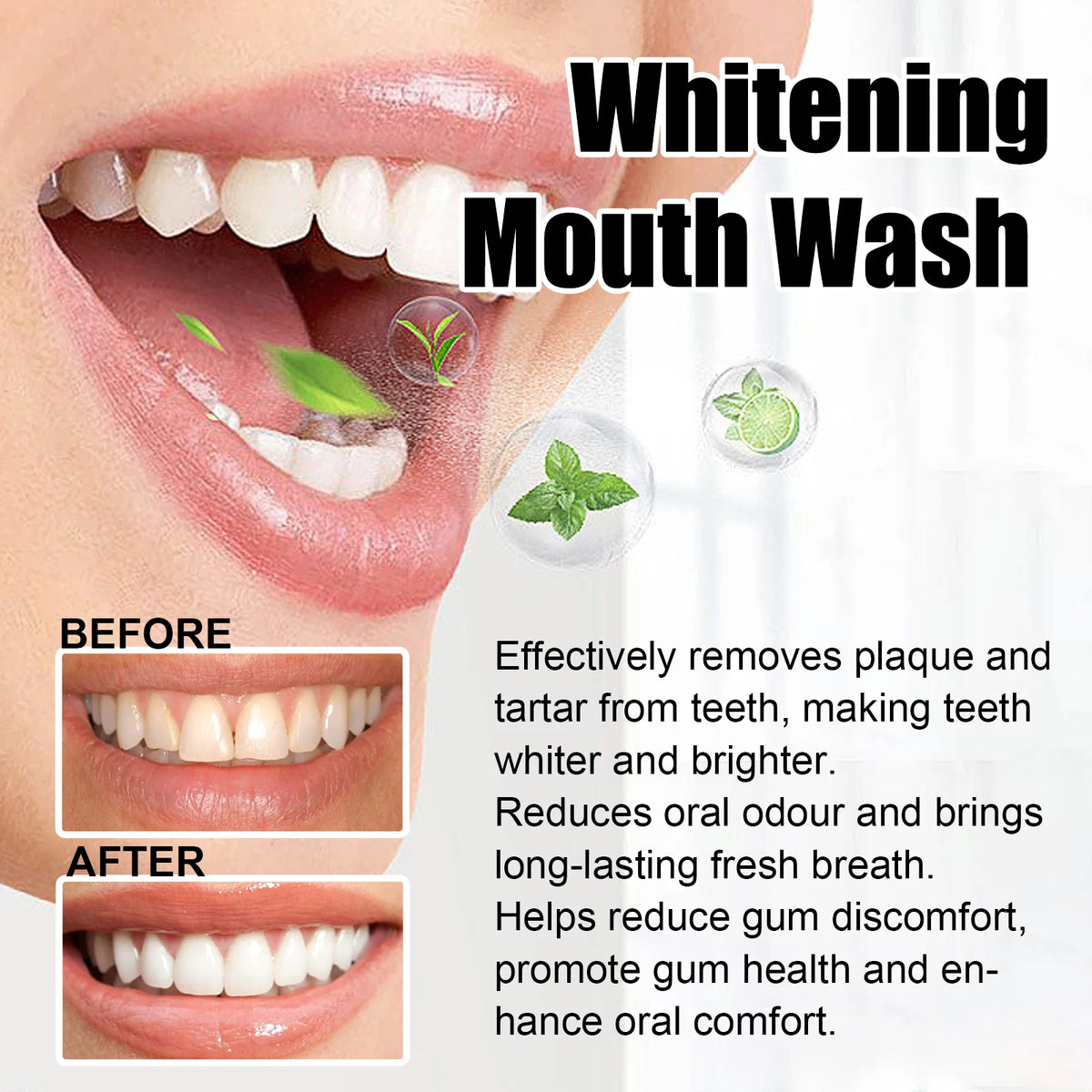 Coconut Mint Oil Pulling Mouthwash Kit - Fresh Breath Oral Care Set with Tongue Scraper for Daily Hygiene
