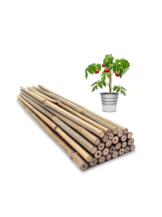 20pcs Eco-Friendly Bamboo Garden Stakes – Wooden Plant Supports for Climbing Plants and Gardening