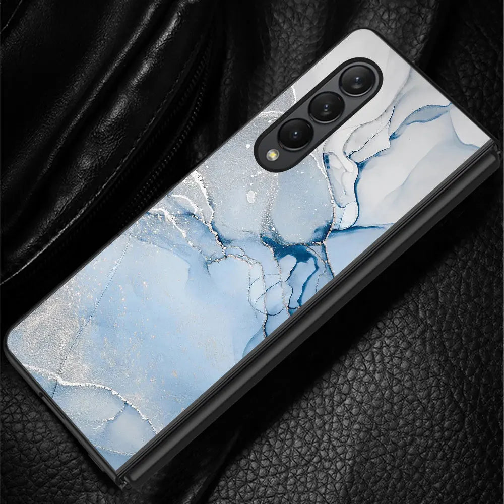 Granite Marble Shockproof Case for Samsung Galaxy Z Fold 3/4/5/6 5G – Protective Cover Funda