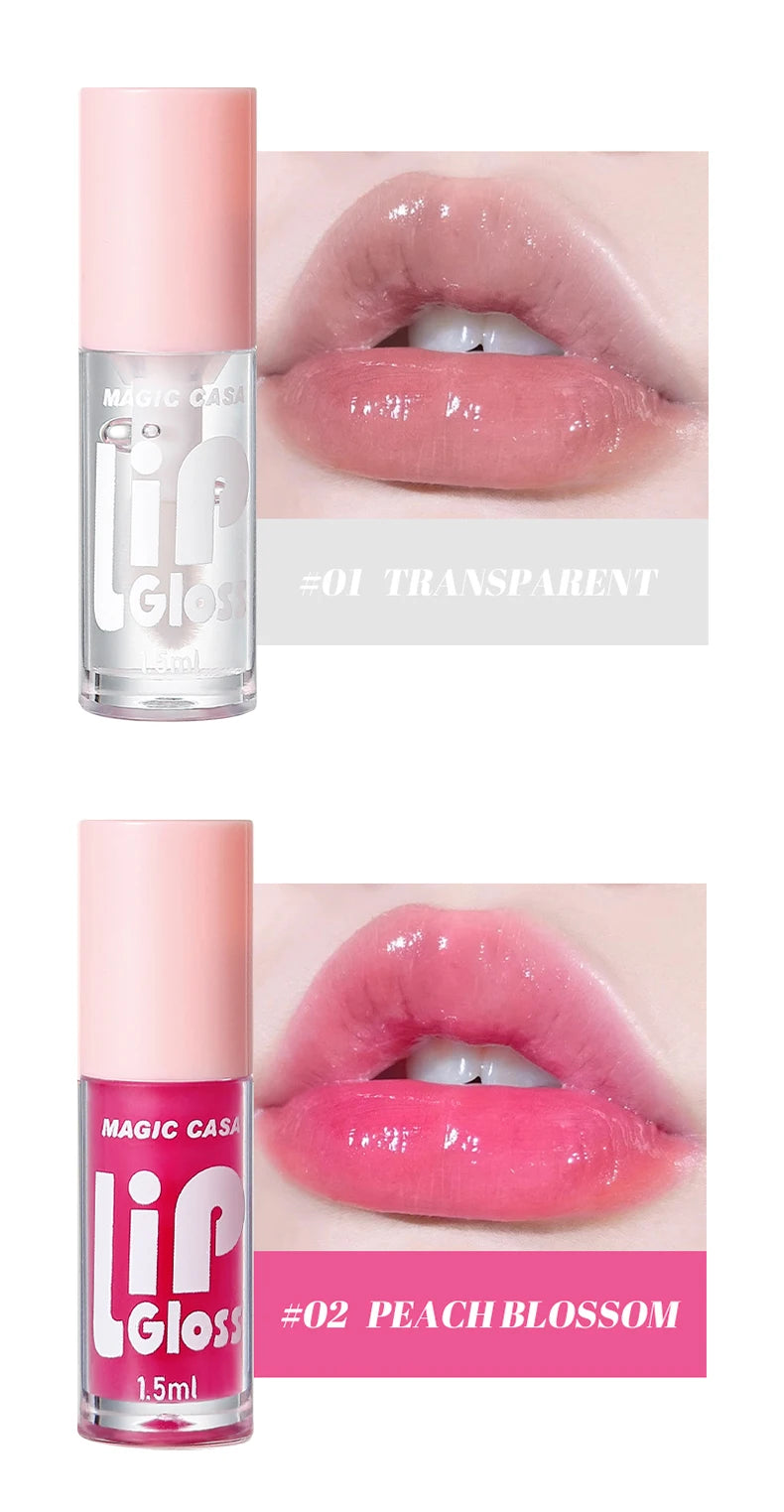 MAGIC CASA 6pcs Hydrating Jelly Lip Oil Set – Long-Lasting Moisturizing & Shimmering Liquid Lip Hydration