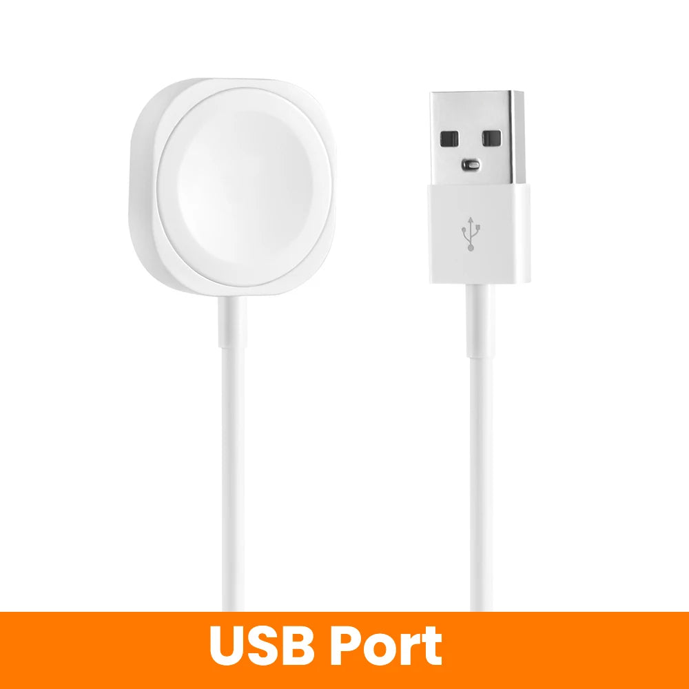 1M Magnetic Apple Watch Charger Cable - USB and Type-C Charging Cable for Apple Watch Series 2–11, SE and Ultra