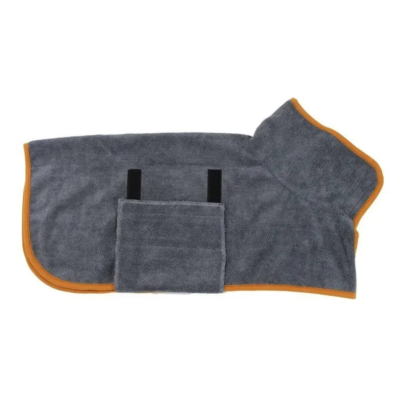 Absorbent Quick Dry Pet Bathrobe – Dog & Cat Bath Towel Robe for Small & Large Pets, Fast Drying Pet Cleaning Supplies
