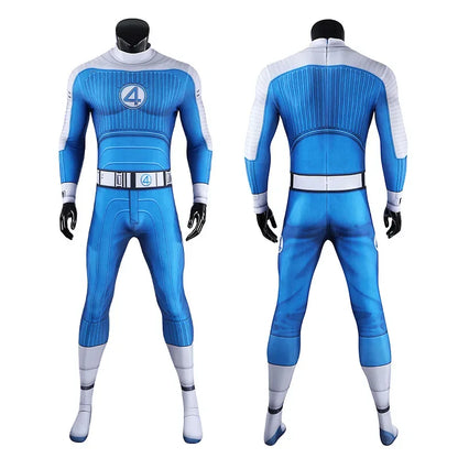 Fantastic Four Thing & Reed Richards Cosplay Costume – Blue Invisible Man Jumpsuit for Halloween & Superhero Events