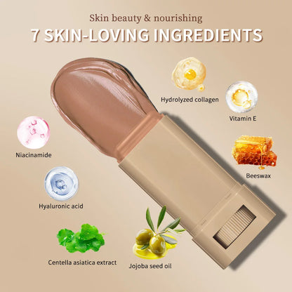 Stick Foundation Balm – Serum-Infused Skin Tint, High-Coverage & Smoothing, Travel-Friendly Bronzer