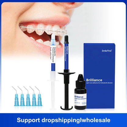 Dental Orthodontic Adhesive Kit — Light Cure Glue for Metal & Ceramic Brackets, Invisible Bonding Dentistry Tools