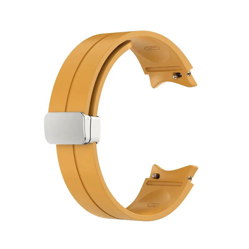 Samsung Galaxy Watch Magnetic Buckle Silicone Strap - Replacement Band for Watch 7/6/5 Pro/5/4 and Classic Models 40mm–47mm