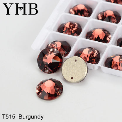 YHB XIRIUS AB Moonlight Glass Crystal — Flatback Sew-On Rhinestones for Garments, Clothes & Bags