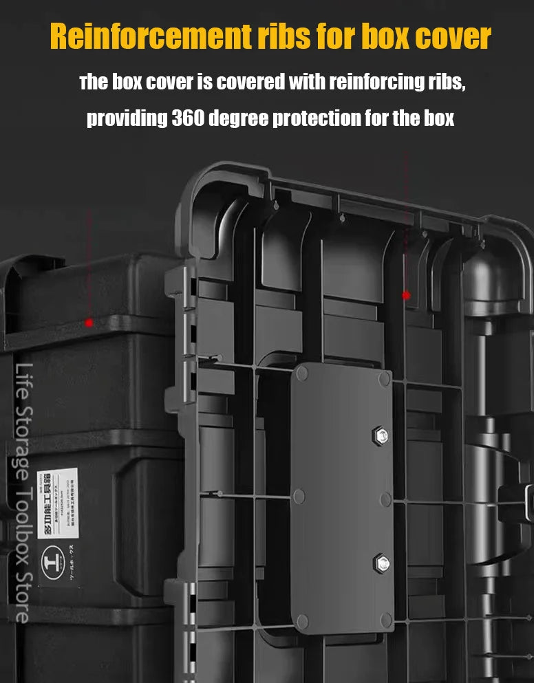 Large Portable Toolbox — Height-Adjustable Tool Organizer Suitcase for Garage, Workshop & Hardware Parts