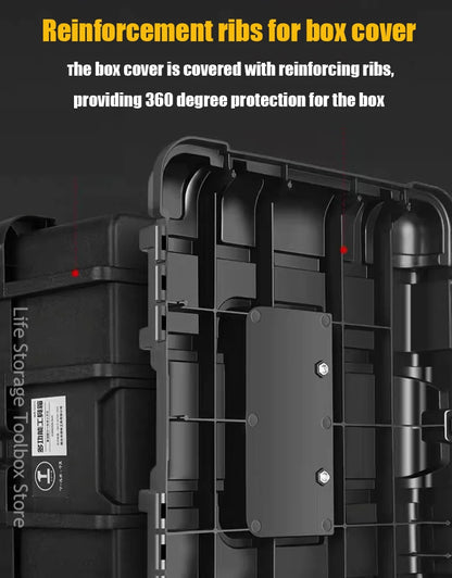 Large Portable Toolbox — Height-Adjustable Tool Organizer Suitcase for Garage, Workshop & Hardware Parts