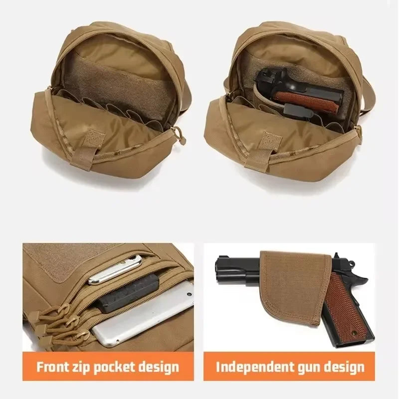 Outdoor Tactical Shoulder Bag – Concealed Carry Pistol Holster Waterproof Crossbody Gun Sling Pack