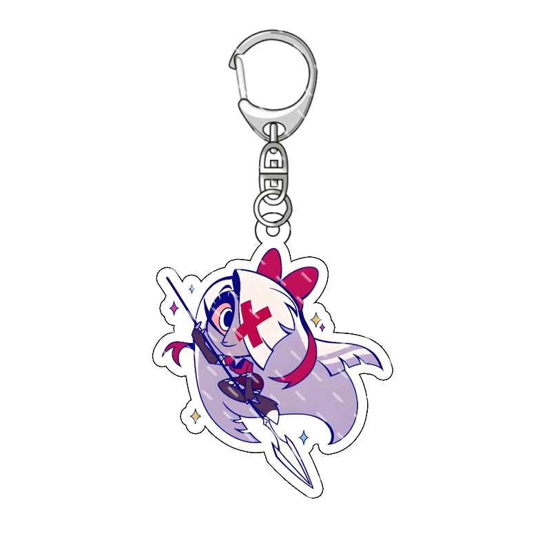 Hazbin Hotel Anime Keychain – Alastor Acrylic Figure Backpack Pendant for Fans & Gifts