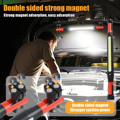 High Lumen Rechargeable LED Work Light – Powerful Magnetic Flashlight for Car Emergency Repair with Hooks and Magnetic Base