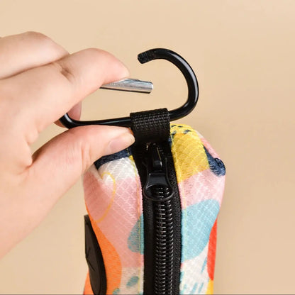 Chic Abstract Print Pet Poop Bag Holder Dispenser - Stylish Design, Attachable to Any Dog Leash, Poop Bags Not Included