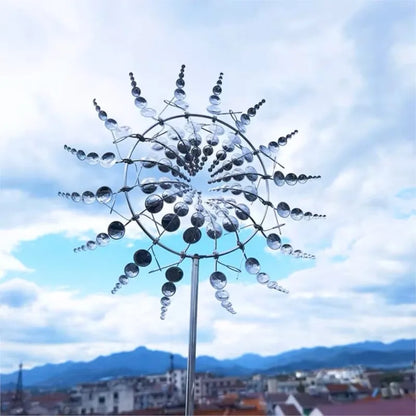 Unique Solar-Powered Kinetic Metal Windmill Spinner - Magical Wind Collectors for Patio, Garden, Lawn Outdoor Decoration