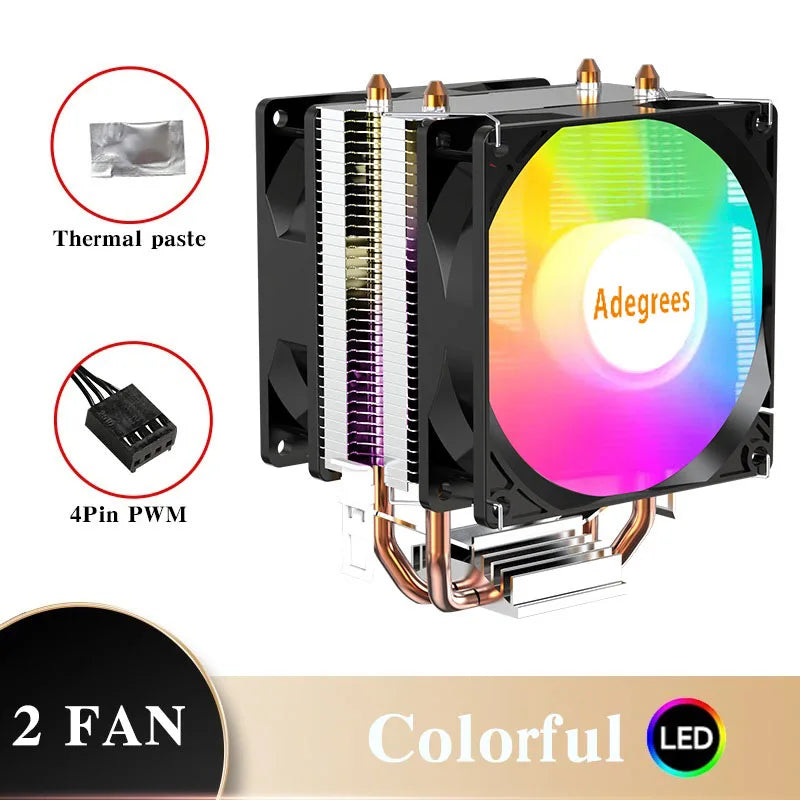 CPU Air Cooler X79/X99 — 3-Pin/4-Pin PWM Fan for Intel LGA 1366/1151/1155/1200/1700/2011 & AMD AM3/AM4/AM5