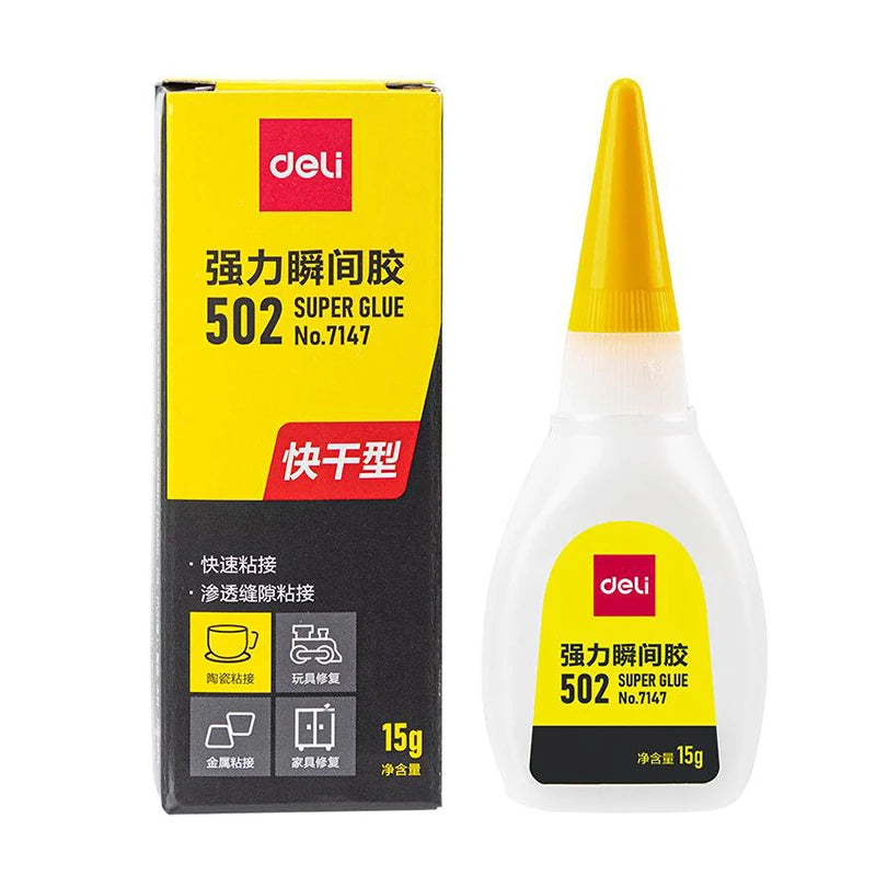 1-3pcs 502 Super Glue - Instant Quick-Drying Cyanoacrylate Adhesive for Leather, Rubber, Wood, and Metal, Strong Bond Liquid Glue