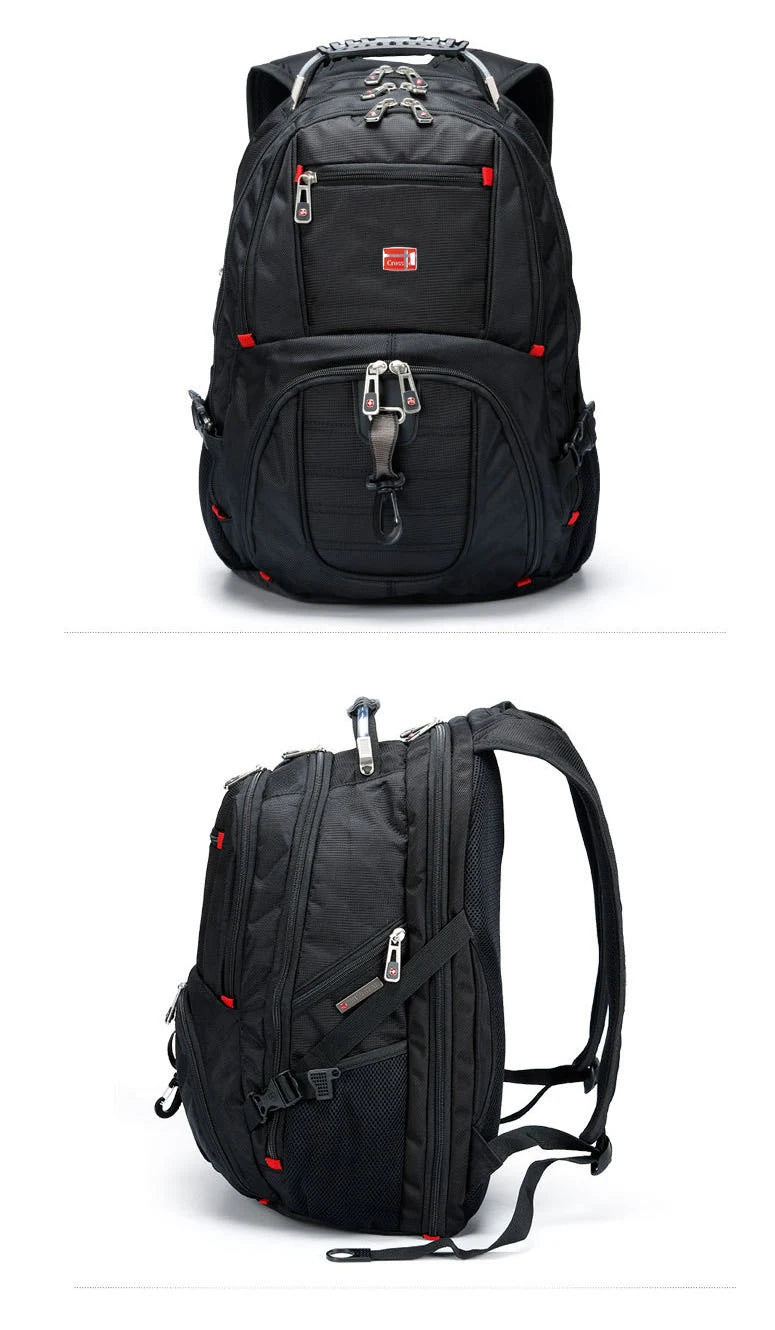 Swiss Multifunctional 17 Inch Laptop Backpack – Durable Travel Bag with USB Charging Port, Water-Resistant College Bookbag