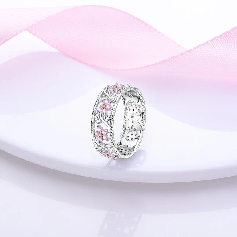925 Sterling Silver Rings - Bow, Heart, Sun, Moon & Star Zircon Jewelry for Women, Birthday & Anniversary Gift