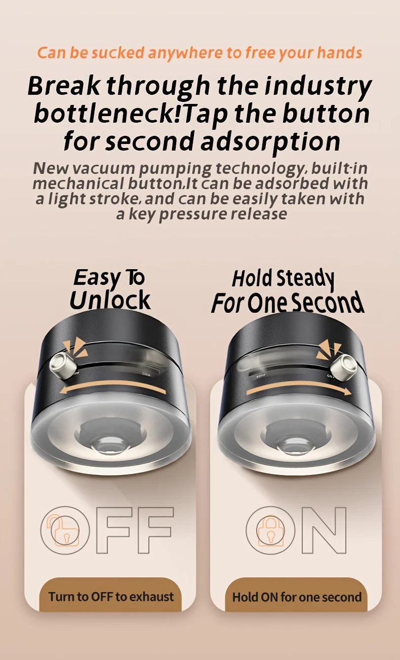 Vacuum Magnetic Folding Swivel Phone Stand – Double-Sided Suction Cup Holder, Universal Compatibility
