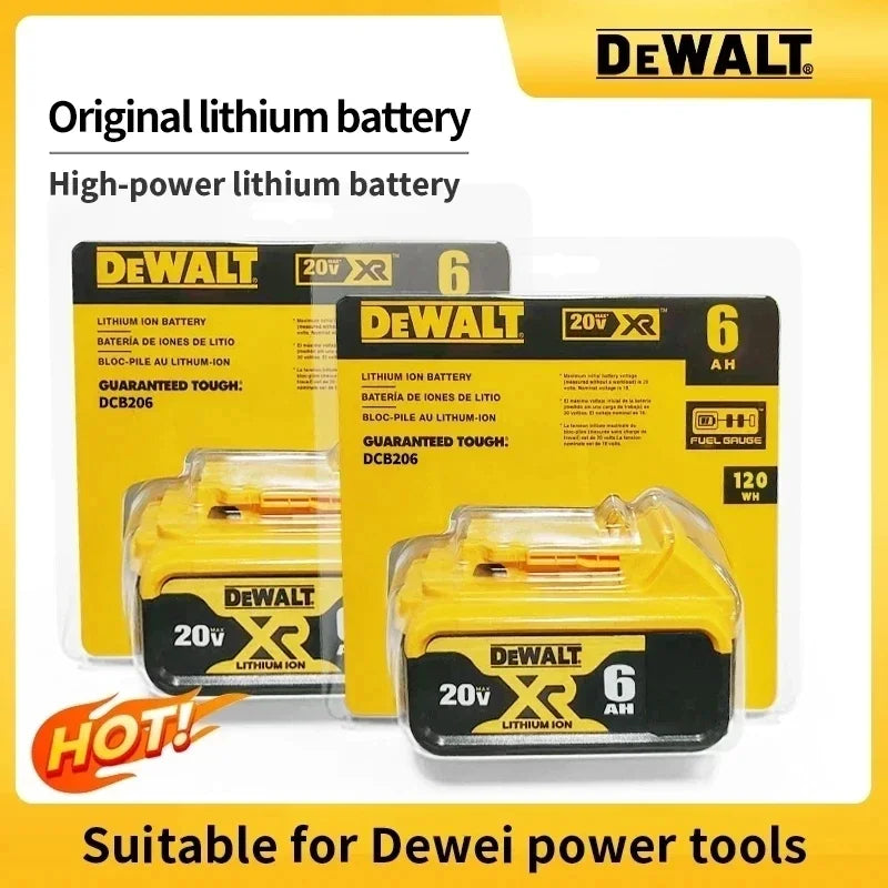 DEWALT 20V 6Ah Lithium-Ion Battery - Rechargeable Power Tool Replacement Battery