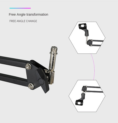 Adjustable Microphone Suspension Boom Arm Stand – Compatible with K669, K670, K658, K678, K690, Compact Mic Stand for Broadcasting