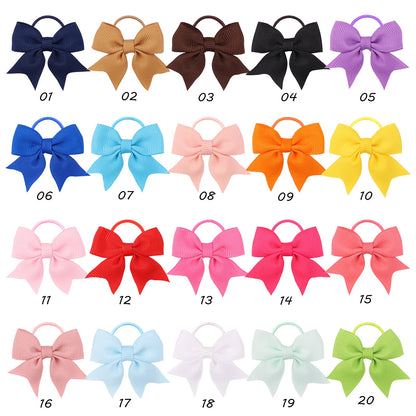 20/30/40pcs Babies Tiny 2-Inch Hair Bows Rubber Bands – Ponytail Holders for Baby Girls & Infants Hair Accessories