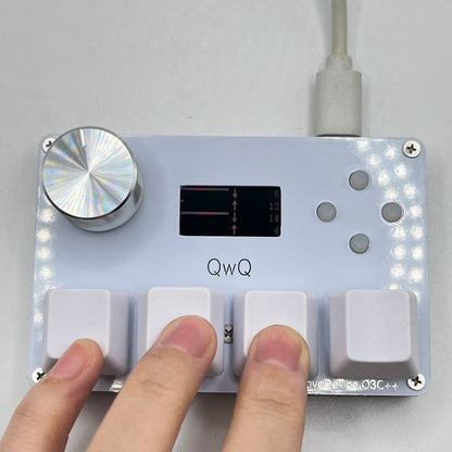 SayoDevice O3C++ OSU Rapid Trigger Keyboard – 4+4 Keys Magnetic Linear OUTEMU Pink Switches with Knob & Screen Shortcut
