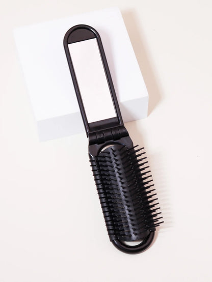 Folding Pocket Mirror Comb – Portable Travel Comb, Essential for On-the-Go Hair Care