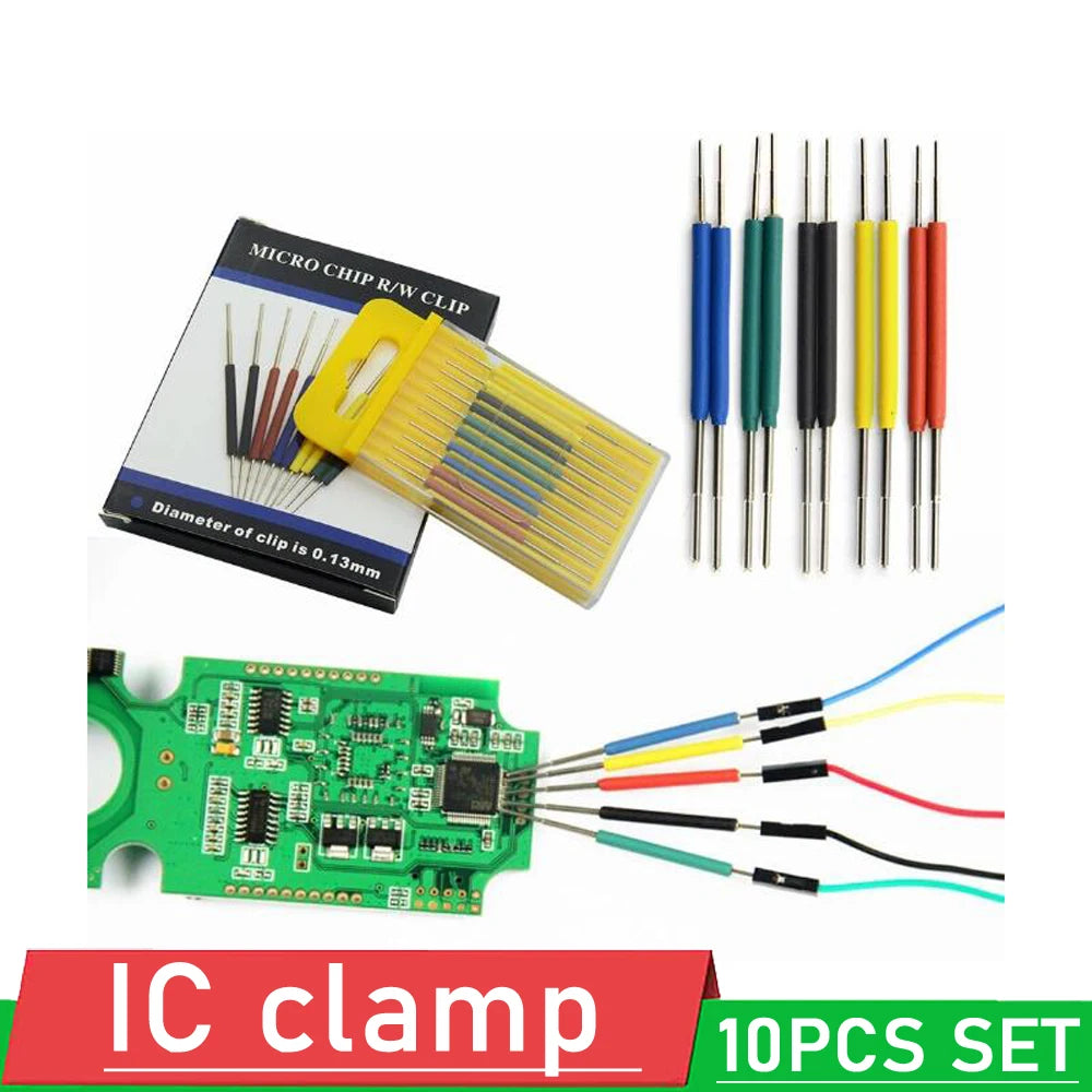 10PCS Universal IC Test Clip Adapter - SOP SOIC TSOP MSOP SSOP SMD Chip Clamp Programmer Socket for Logic Analyzer