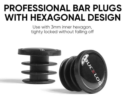 BUCKLOS Road Bike Handlebar Tape – PU Shock-Absorbing Anti-Slip Wrap with Bar End Plugs for Cycling