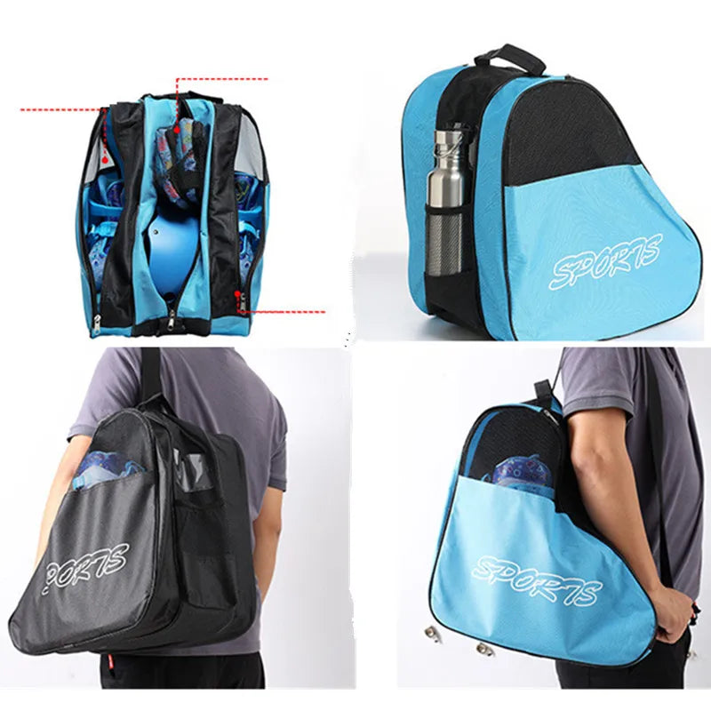 Portable Roller Skates Bag – Large Capacity Breathable Storage for Kids’ Inline & Ice Skates