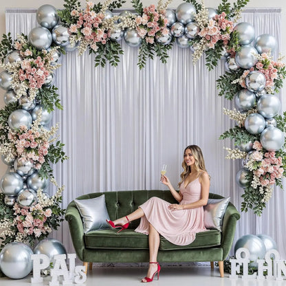 5x10ft Laser Glitter Backdrop Curtain – Wedding, Birthday & Christmas Photography Background Decor (1 Panel)