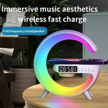 Multifunction Wireless Charger Pad — Stand, Speaker, TF Card, RGB Night Light, Fast Charging Station for iPhone 16/15, Samsung, Xiaomi, Huawei