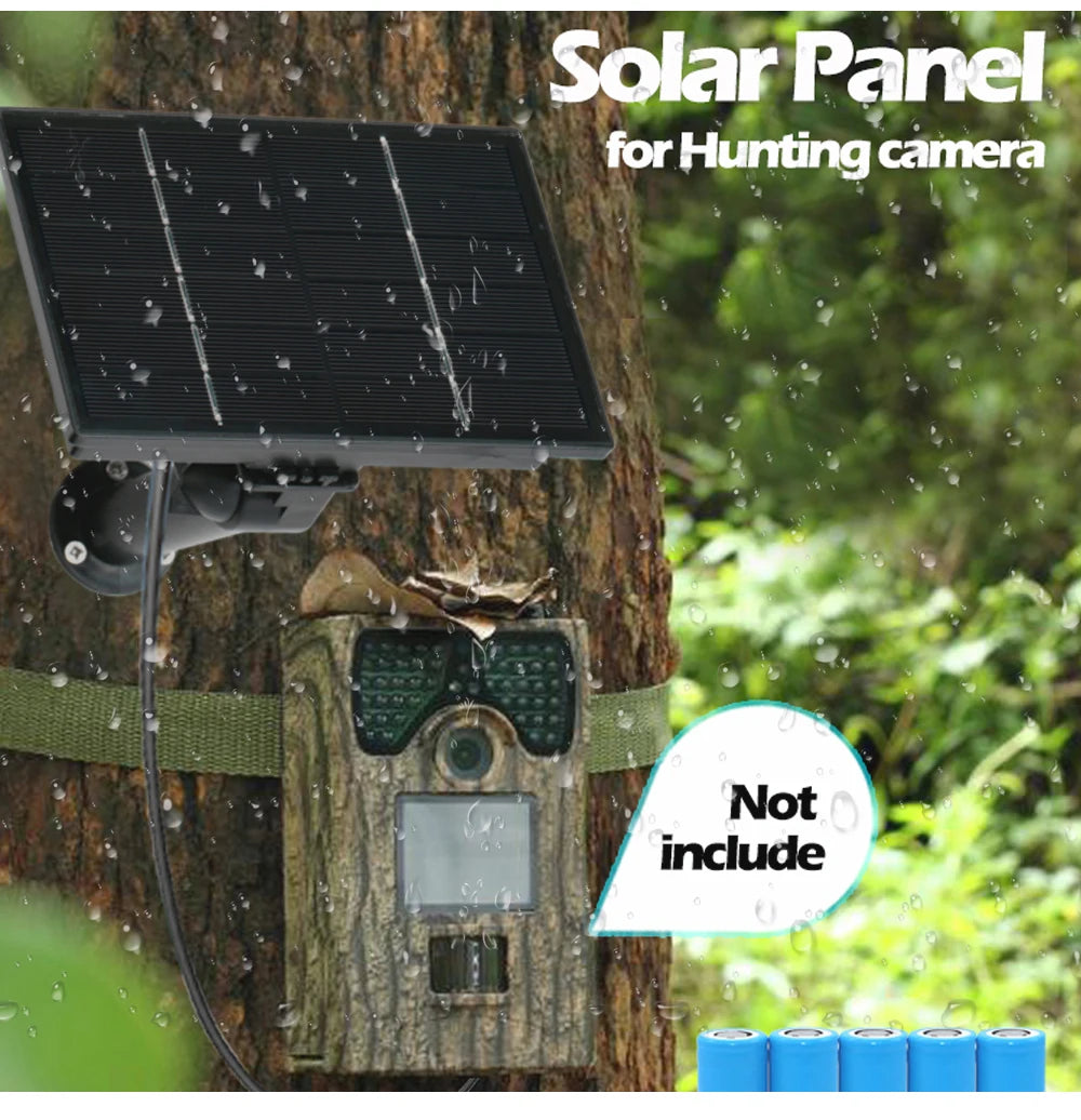 D4 5V/6V Solar Battery Charger – 4W Portable Solar Power Bank for Security Cameras, DC 5521 Output