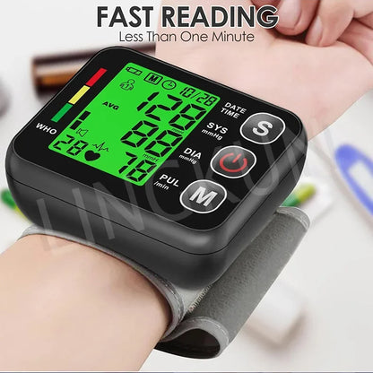 English Voice Digital Wrist Blood Pressure Monitor – High-Accuracy Electronic Sphygmomanometer Tonometer