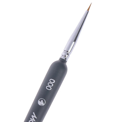 3PCS Gouache & Watercolor Mini Paint Brushes – 0/00/000 Wolf Hair Sketch & Detail Brushes for Professional Art