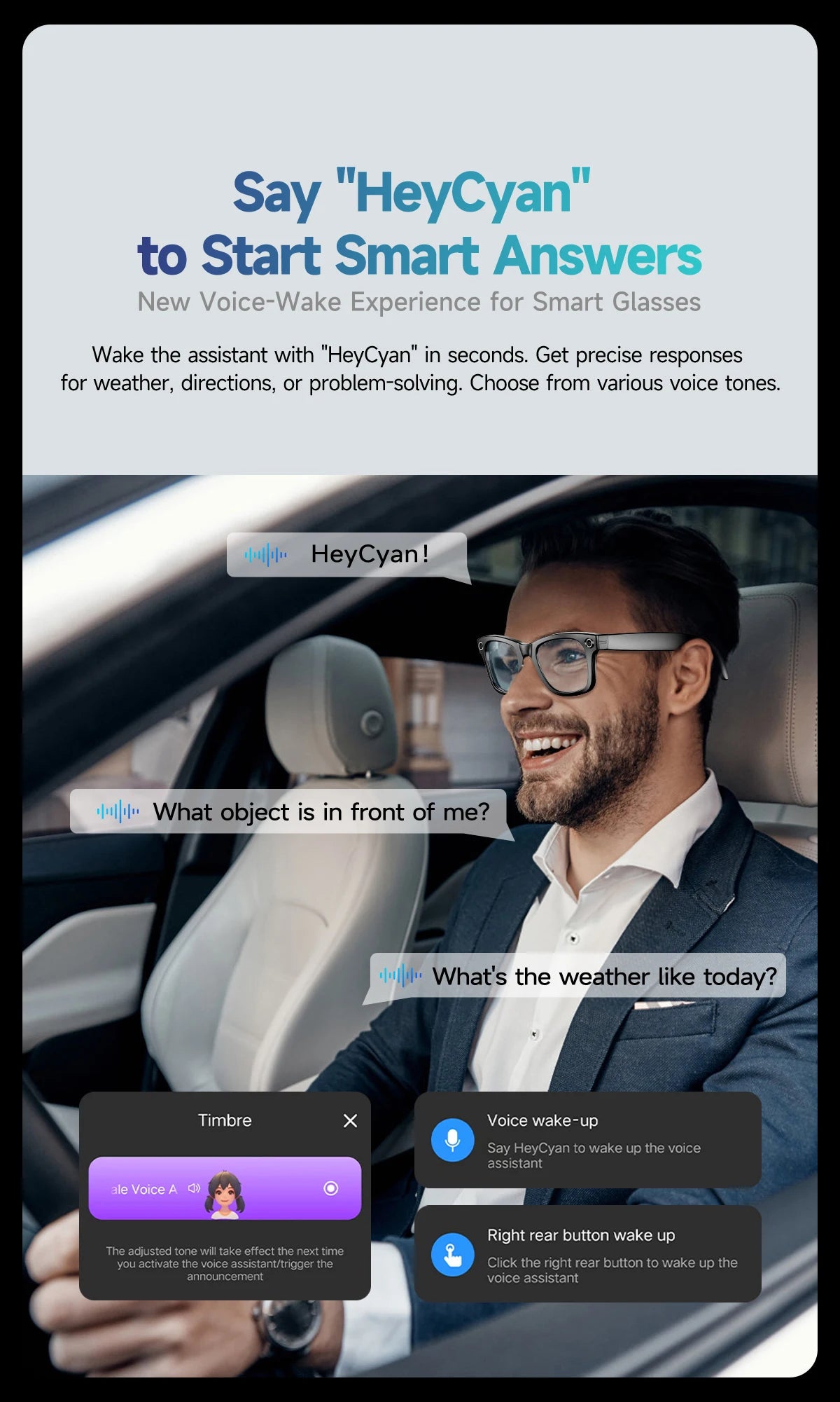 8MP Smart Glasses — AI Photo Recognition, Video Recording, Translation, Bluetooth, IP65 Waterproof, 270mAh Battery